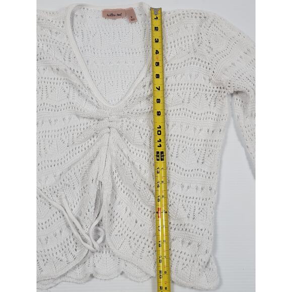 Willow & Root White Knit Womens Small Cardigan Lightweight Spring Summer 426281 - Picture 4 of 6